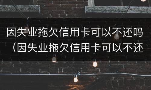 因失业拖欠信用卡可以不还吗（因失业拖欠信用卡可以不还吗）