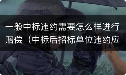 一般中标违约需要怎么样进行赔偿（中标后招标单位违约应该怎么赔偿）