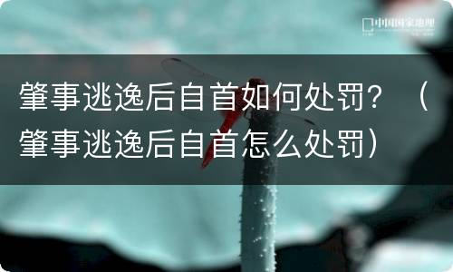 肇事逃逸后自首如何处罚？（肇事逃逸后自首怎么处罚）