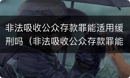 非法吸收公众存款罪能适用缓刑吗（非法吸收公众存款罪能适用缓刑吗知乎）