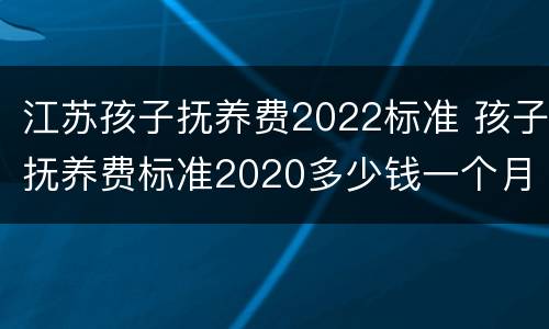 江苏孩子抚养费2022标准 孩子抚养费标准2020多少钱一个月江苏