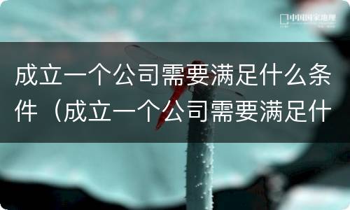 成立一个公司需要满足什么条件（成立一个公司需要满足什么条件呢）