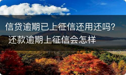 信贷逾期已上征信还用还吗？ 还款逾期上征信会怎样