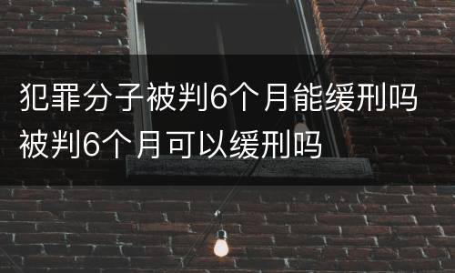 犯罪分子被判6个月能缓刑吗 被判6个月可以缓刑吗