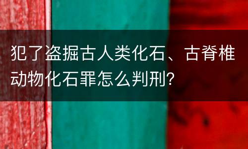 犯了盗掘古人类化石、古脊椎动物化石罪怎么判刑？