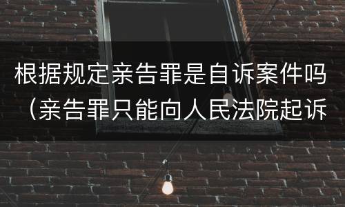 根据规定亲告罪是自诉案件吗（亲告罪只能向人民法院起诉么）