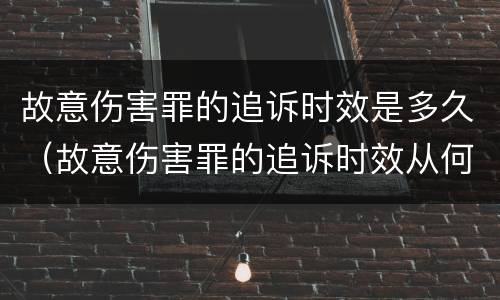 故意伤害罪的追诉时效是多久（故意伤害罪的追诉时效从何时起计算）