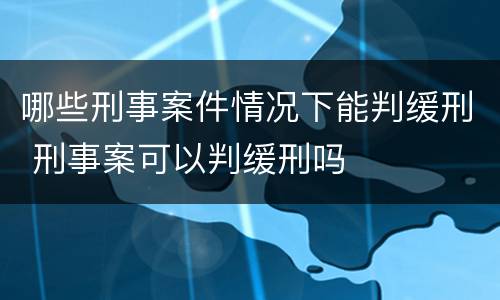 哪些刑事案件情况下能判缓刑 刑事案可以判缓刑吗