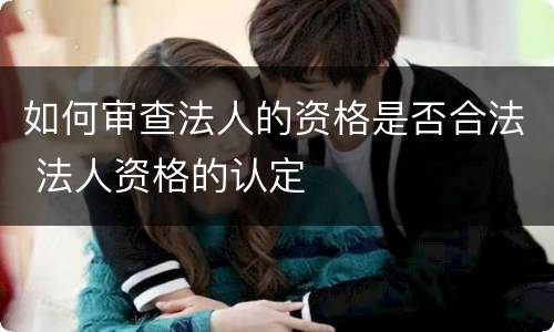 如何审查法人的资格是否合法 法人资格的认定