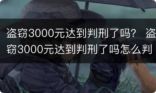 盗窃3000元达到判刑了吗？ 盗窃3000元达到判刑了吗怎么判
