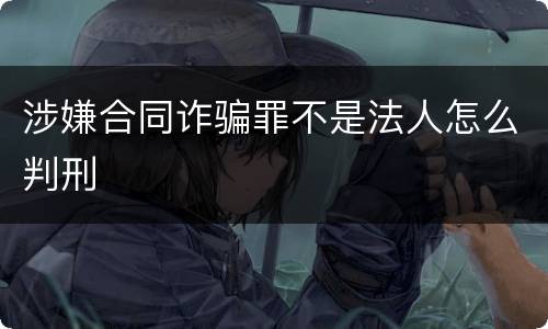 涉嫌合同诈骗罪不是法人怎么判刑