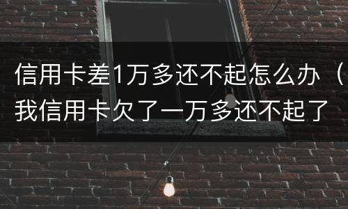 信用卡差1万多还不起怎么办（我信用卡欠了一万多还不起了怎么办）