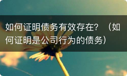 如何证明债务有效存在？（如何证明是公司行为的债务）