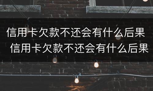 信用卡欠款不还会有什么后果 信用卡欠款不还会有什么后果嘛