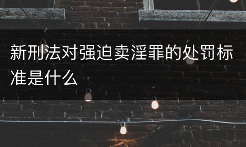 新刑法对强迫卖淫罪的处罚标准是什么