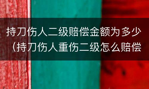 持刀伤人二级赔偿金额为多少（持刀伤人重伤二级怎么赔偿）