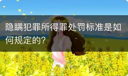 隐瞒犯罪所得罪处罚标准是如何规定的?