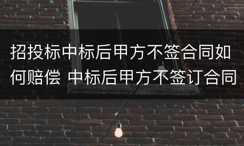 招投标中标后甲方不签合同如何赔偿 中标后甲方不签订合同