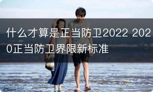什么才算是正当防卫2022 2020正当防卫界限新标准