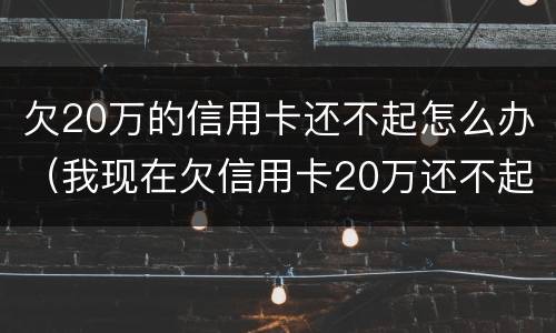 欠20万的信用卡还不起怎么办（我现在欠信用卡20万还不起了怎么办）