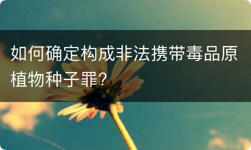 如何确定构成非法携带毒品原植物种子罪?