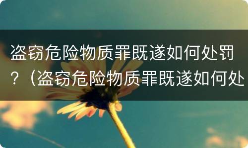 盗窃危险物质罪既遂如何处罚?（盗窃危险物质罪既遂如何处罚）