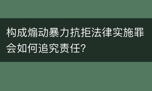 构成煽动暴力抗拒法律实施罪会如何追究责任？