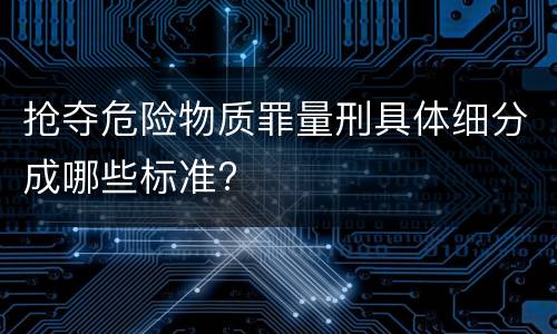 抢夺危险物质罪量刑具体细分成哪些标准?