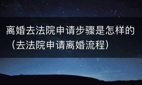 离婚去法院申请步骤是怎样的（去法院申请离婚流程）