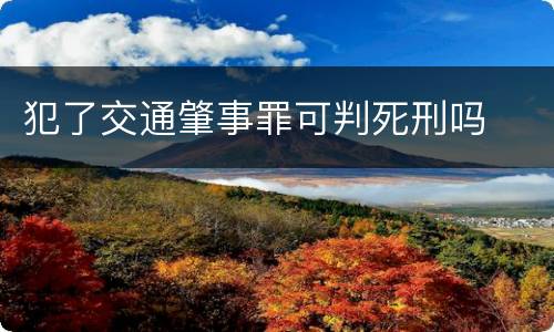 犯了交通肇事罪可判死刑吗