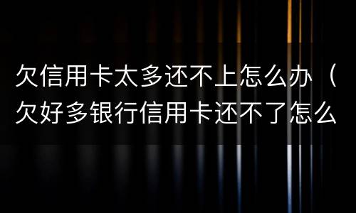 欠信用卡太多还不上怎么办（欠好多银行信用卡还不了怎么办）