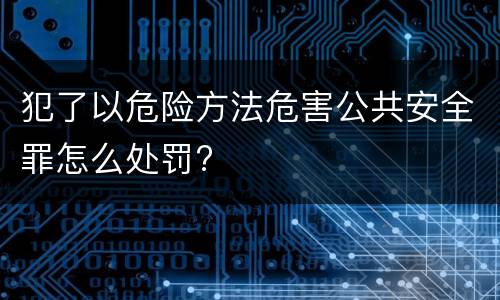 犯了以危险方法危害公共安全罪怎么处罚?