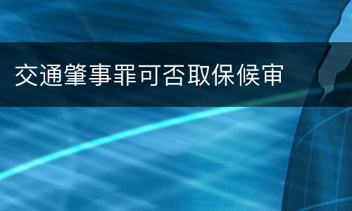 交通肇事罪可否取保候审