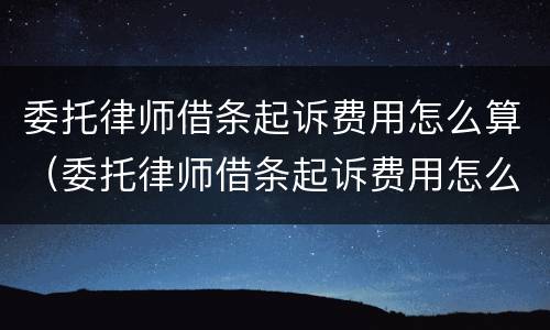 委托律师借条起诉费用怎么算（委托律师借条起诉费用怎么算的）