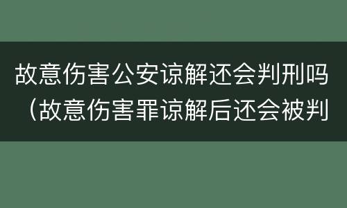 故意伤害公安谅解还会判刑吗（故意伤害罪谅解后还会被判刑吗）