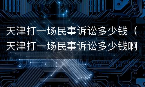 天津打一场民事诉讼多少钱（天津打一场民事诉讼多少钱啊）