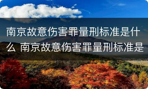 南京故意伤害罪量刑标准是什么 南京故意伤害罪量刑标准是什么样的