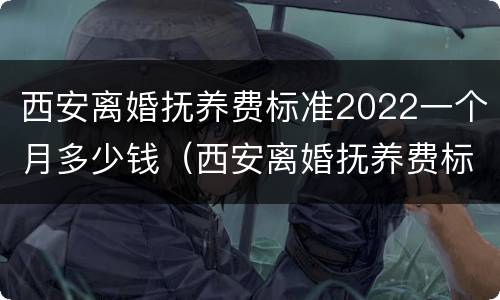 西安离婚抚养费标准2022一个月多少钱（西安离婚抚养费标准2021）