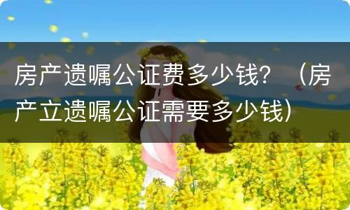 房产遗嘱公证费多少钱？（房产立遗嘱公证需要多少钱）