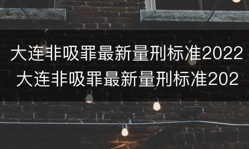 大连非吸罪最新量刑标准2022 大连非吸罪最新量刑标准2022案件