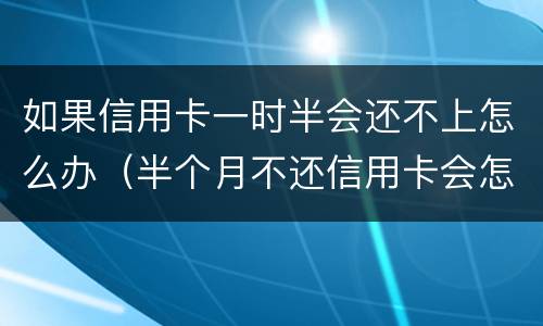 如果信用卡一时半会还不上怎么办（半个月不还信用卡会怎样）