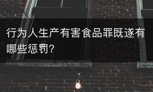 行为人生产有害食品罪既遂有哪些惩罚？