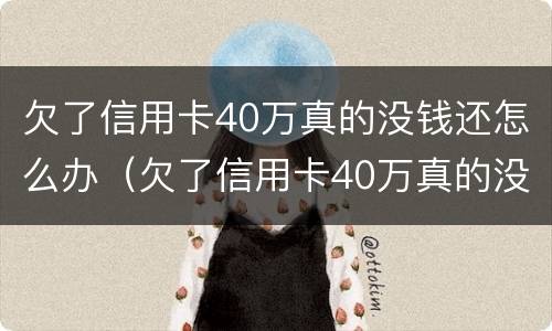 欠了信用卡40万真的没钱还怎么办（欠了信用卡40万真的没钱还怎么办呀）