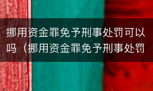 挪用资金罪免予刑事处罚可以吗（挪用资金罪免予刑事处罚可以吗）