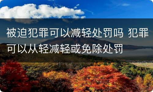 被迫犯罪可以减轻处罚吗 犯罪可以从轻减轻或免除处罚