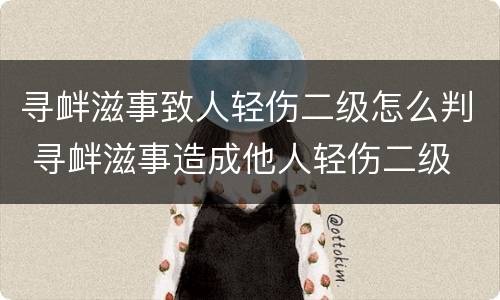 寻衅滋事致人轻伤二级怎么判 寻衅滋事造成他人轻伤二级