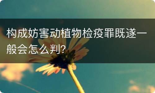 构成妨害动植物检疫罪既遂一般会怎么判？