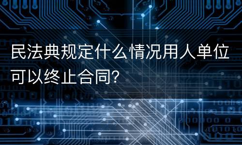 民法典规定什么情况用人单位可以终止合同？