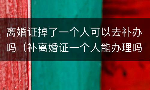 离婚证掉了一个人可以去补办吗（补离婚证一个人能办理吗）
