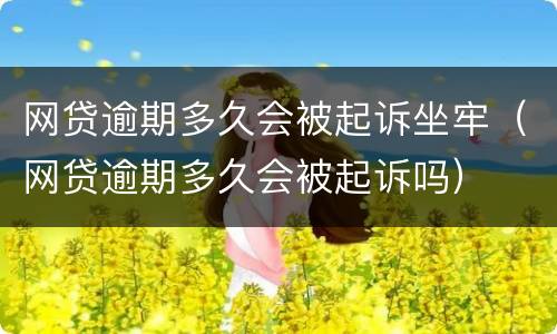 网贷逾期多久会被起诉坐牢（网贷逾期多久会被起诉吗）